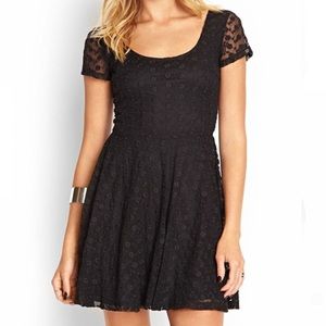 Embroidered Floral Skater Dress